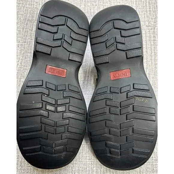 Born (BOC) Shoe Slip On Clogs-#W3934 Black Leather Chunky Round Toe-Women 9 - Picture 6 of 6